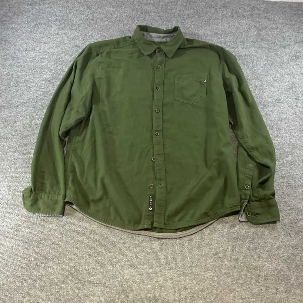 Marmot For Life Mens XL Olive Green Long Sleeve Button Down Flannel Shirt